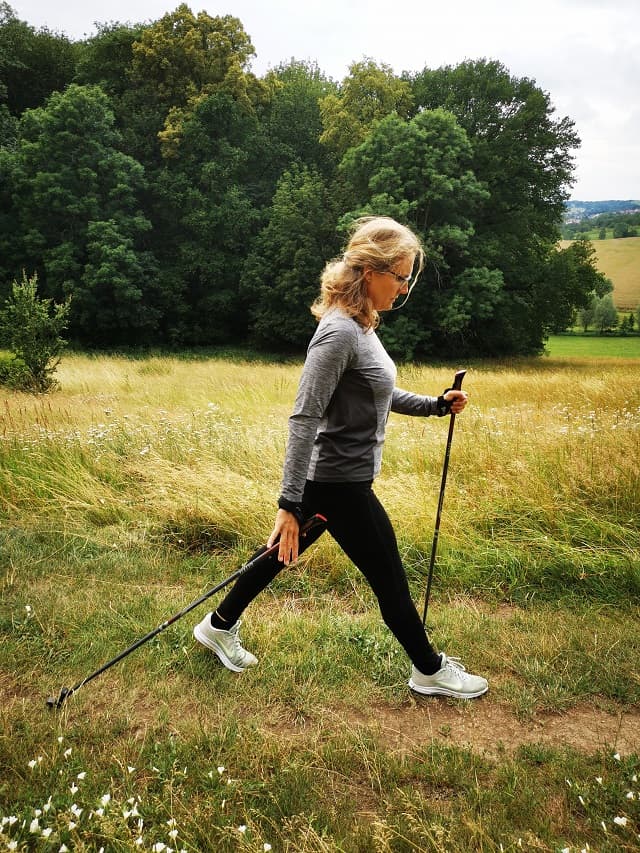 Sandra Ullrich beim Nordic Walking